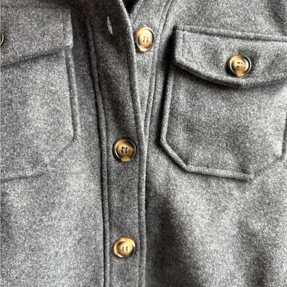 Dark Gray Buttoned Shacket - S - image 2